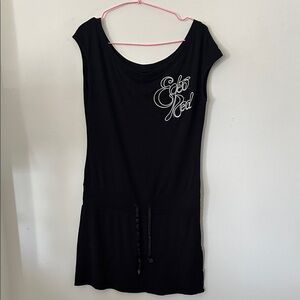 Ecko Red Black and silver Graphic black dresses